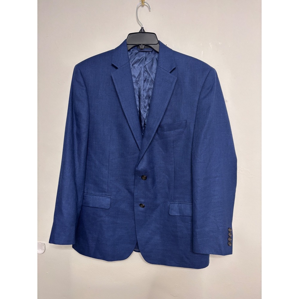 Lauren Ralph Lauren Mens Blue 2 Button Linen Blend Blazer Sport Coat 42R